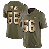 Nike Saints 56 DeMario Davis Olive Gold Salute To Service Limited Jersey Dzhi,baseball caps,new era cap wholesale,wholesale hats